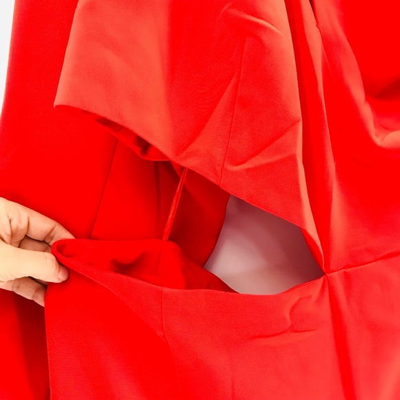 Sergio Hudson One Sleeve Cut Out Red Jumpsuit Size 2X - Picture 4 of 11